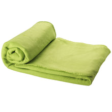 Load image into Gallery viewer, Huggy fleece plaid blanket with carry pouch 150x120 cm — Lime (detail)