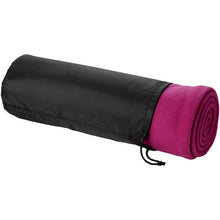 Load image into Gallery viewer, Huggy fleece plaid blanket with carry pouch 150x120 cm — Magenta