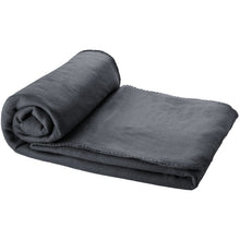 Load image into Gallery viewer, Huggy fleece plaid blanket with carry pouch 150x120 cm — Anthracite (detail)
