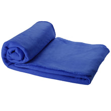Load image into Gallery viewer, Huggy fleece plaid blanket with carry pouch 150x120 cm — Royal blue (detail)