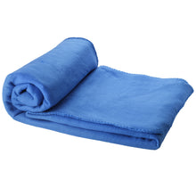 Load image into Gallery viewer, Huggy fleece plaid blanket with carry pouch 150x120 cm — Process blue (detail)
