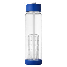 Load image into Gallery viewer, Tutti-frutti 740 ml Tritan™ infuser sport bottle — Transparent / Blue (front)