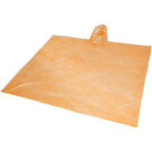 Load image into Gallery viewer, Ziva disposable rain poncho with storage pouch — Orange