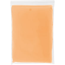 Load image into Gallery viewer, Ziva disposable rain poncho with storage pouch — Orange (front)