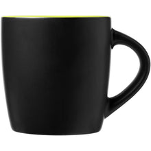 Load image into Gallery viewer, Riviera 340 ml ceramic mug — Black / Lime (front)