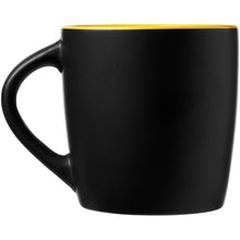 Load image into Gallery viewer, Riviera 340 ml ceramic mug — Black / Yellow (back)