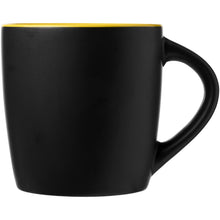Load image into Gallery viewer, Riviera 340 ml ceramic mug — Black / Yellow (front)