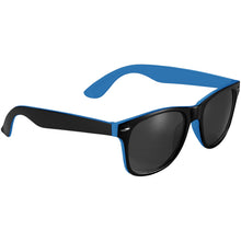Load image into Gallery viewer, Sun Ray sunglasses with two coloured tones — Process blue / Black (detail)