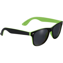 Load image into Gallery viewer, Sun Ray sunglasses with two coloured tones — Lime / Black (detail)