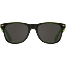 Load image into Gallery viewer, Sun Ray sunglasses with two coloured tones — Lime / Black (front)