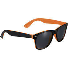 Load image into Gallery viewer, Sun Ray sunglasses with two coloured tones — Orange / Black (detail)