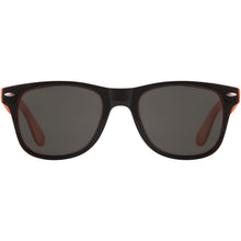 Load image into Gallery viewer, Sun Ray sunglasses with two coloured tones — Orange / Black (front)