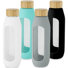 Load image into Gallery viewer, Tidan 600 ml borosilicate glass bottle with silicone grip — group