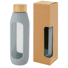 Load image into Gallery viewer, Tidan 600 ml borosilicate glass bottle with silicone grip — Grey