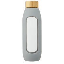 Load image into Gallery viewer, Tidan 600 ml borosilicate glass bottle with silicone grip — Grey (front)