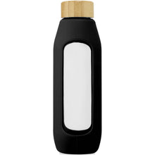 Load image into Gallery viewer, Tidan 600 ml borosilicate glass bottle with silicone grip — Black (front)