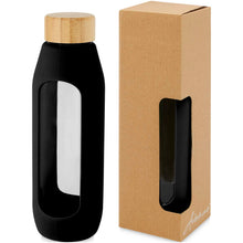 Load image into Gallery viewer, Tidan 600 ml borosilicate glass bottle with silicone grip — Black