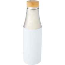Load image into Gallery viewer, Hulan 540 ml copper vacuum insulated stainless steel bottle with bamboo lid — White