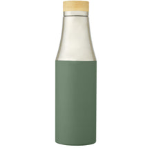 Load image into Gallery viewer, Hulan 540 ml copper vacuum insulated stainless steel bottle with bamboo lid — Heather green (front)