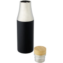 Load image into Gallery viewer, Hulan 540 ml copper vacuum insulated stainless steel bottle with bamboo lid — Black (detail)