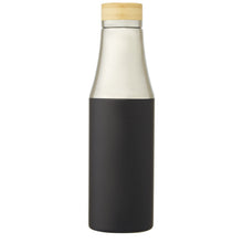 Load image into Gallery viewer, Hulan 540 ml copper vacuum insulated stainless steel bottle with bamboo lid — Black (front)