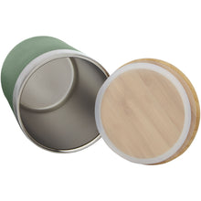 Load image into Gallery viewer, Lagan 330 ml copper vacuum insulated stainless steel tumbler with bamboo lid — Heather green (detail 2)