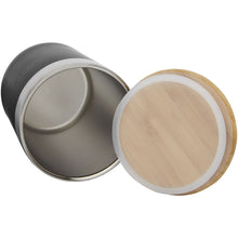 Load image into Gallery viewer, Lagan 330 ml copper vacuum insulated stainless steel tumbler with bamboo lid — Black (detail 2)