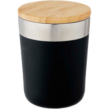 Load image into Gallery viewer, Lagan 330 ml copper vacuum insulated stainless steel tumbler with bamboo lid — Black