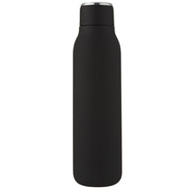 Load image into Gallery viewer, Marka 600 ml copper vacuum insulated bottle with metal loop — Black (front)