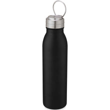 Load image into Gallery viewer, Harper 700 ml stainless steel water bottle with metal loop — Black
