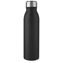 Load image into Gallery viewer, Harper 700 ml stainless steel water bottle with metal loop — Black (front)