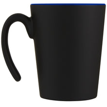 Load image into Gallery viewer, Oli 360 ml ceramic mug with handle — Blue / Black (back)