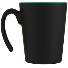 Load image into Gallery viewer, Oli 360 ml ceramic mug with handle — Green / Black (back)