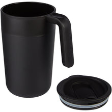 Load image into Gallery viewer, Nordia 400 ml double-wall recycled mug — Black (detail)