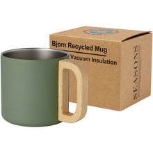 Load image into Gallery viewer, Bjorn 360 ml RCS certified recycled stainless steel mug with copper vacuum insulation — Heather green