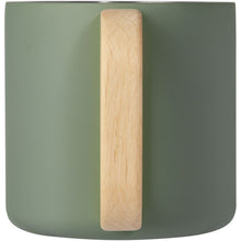 Load image into Gallery viewer, Bjorn 360 ml RCS certified recycled stainless steel mug with copper vacuum insulation — Heather green (back)