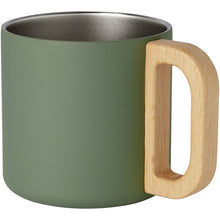 Load image into Gallery viewer, Bjorn 360 ml RCS certified recycled stainless steel mug with copper vacuum insulation — Heather green (detail)
