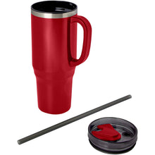 Load image into Gallery viewer, Melbourne 1200 ml RCS certified insulated tumbler with straw — Red (detail)