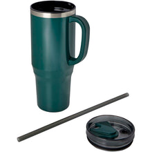 Load image into Gallery viewer, Melbourne 1200 ml RCS certified insulated tumbler with straw — Green Flash (detail)