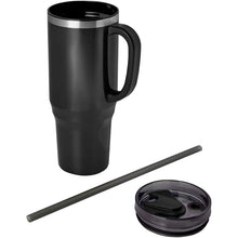 Load image into Gallery viewer, Melbourne 1200 ml RCS certified insulated tumbler with straw — Black (detail)