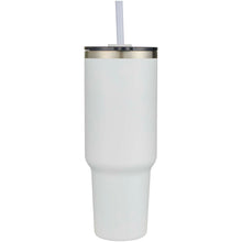 Load image into Gallery viewer, Sydney 1200 ml double wall RCS certified copper vacuum insulated tumbler with straw — White (front)