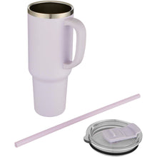Load image into Gallery viewer, Sydney 1200 ml double wall RCS certified copper vacuum insulated tumbler with straw — Lilac (detail)