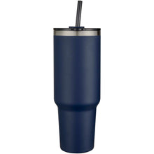 Load image into Gallery viewer, Sydney 1200 ml double wall RCS certified copper vacuum insulated tumbler with straw — Navy (front)