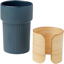 Load image into Gallery viewer, Fika 340 ml tumbler with bamboo sleeve — Hale Blue (detail)