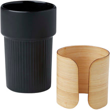 Load image into Gallery viewer, Fika 340 ml tumbler with bamboo sleeve — Black (detail)