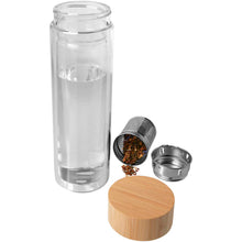Load image into Gallery viewer, Bailey 400 ml borsilicate glass infuser bottle with bamboo lid — Transparent clear (detail 2)