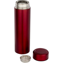 Load image into Gallery viewer, Taylor 450 ml double wall stainless steel flask with tea strainer — Red (detail)