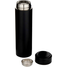 Load image into Gallery viewer, Taylor 450 ml double wall stainless steel flask with tea strainer — Black (detail)