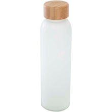 Load image into Gallery viewer, Lume 500 ml matte soda lime glass bottle with bamboo lid   — White