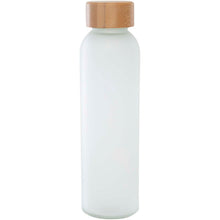 Load image into Gallery viewer, Lume 500 ml matte soda lime glass bottle with bamboo lid   — White (front)